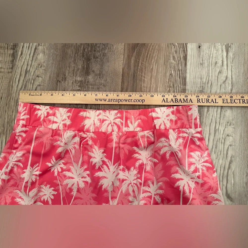 Pink Palm Print Mini Skort Golf Athleisure Spring Summer Stretchy Sz L - Picture 3 of 5